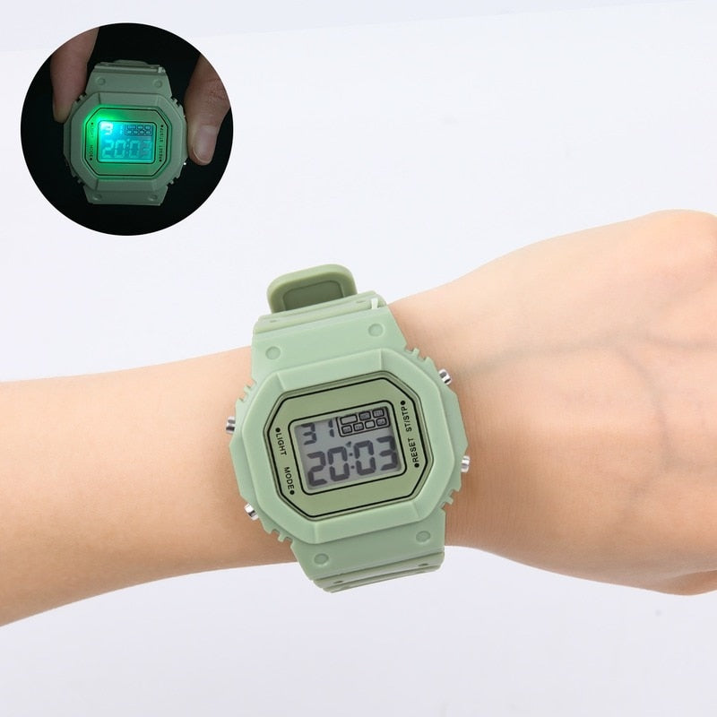 Children's electronic watches color luminous dial life waterproof multi-function luminous alarm clocks watch for boys and girls